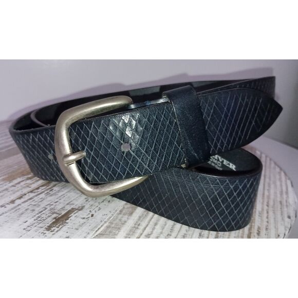 VERRA PELLE, Bolliver Uomo Italy, Diamond Pattern Leather Belt, Men's Size 40 - Picture 1 of 4